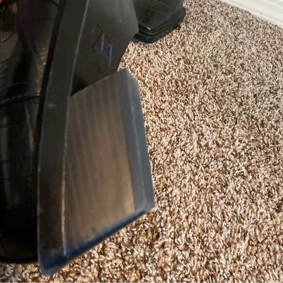 ZARA Black Croco Embossed Faux Leather Ankle Women’s Boots Sz US 8-8.5M (39EU) - Picture 14 of 15